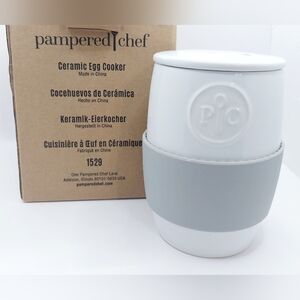 Pampered Chef Professional Ceramic Egg Cooker‎ Healthy Breakfast Microwave Safe